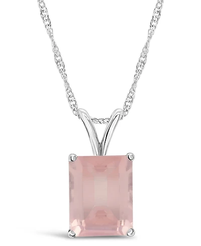 Sky Blue Topaz (3 ct. t.w.) Pendant Necklace in Sterling Silver. Also Available in Rose Quartz