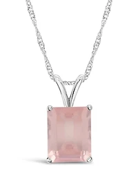 Sky Blue Topaz (3 ct. t.w.) Pendant Necklace in Sterling Silver. Also Available in Rose Quartz