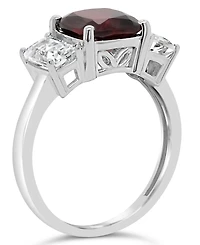 Garnet (2-3/4 ct. t.w.) and White Topaz (1-3/8 t.w) Ring Sterling Silver