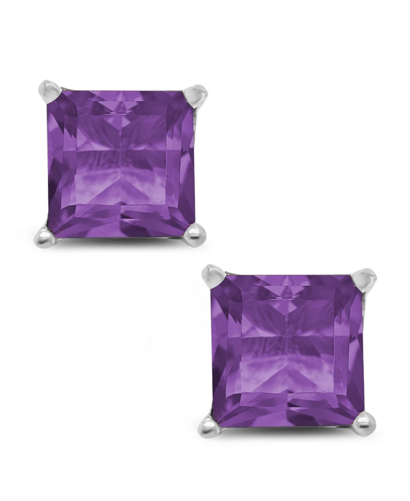 Blue Topaz (2-7/8 ct. t.w.) Stud Earrings in Sterling Silver. Also Available in Amethyst (2-1/6 ct. t.w.)