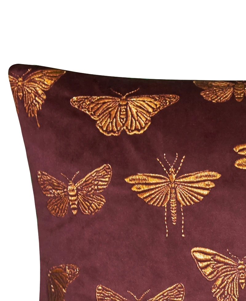 Edie@Home Butterflies Moths Decorative Pillow, 13" x 20"
