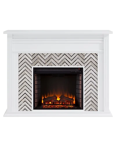 Southern Enterprises Elior Marble Tiled Electric Fireplace