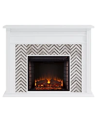 Southern Enterprises Elior Marble Tiled Electric Fireplace