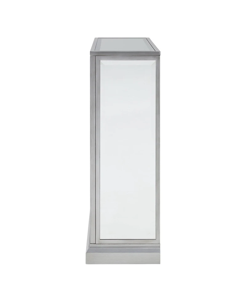 Southern Enterprises Audrey Faux Stone Mirrored Electric Fireplace