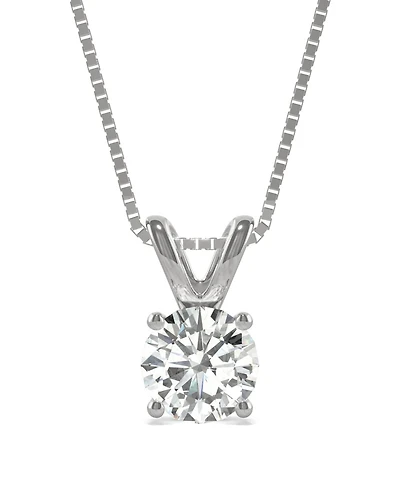 Moissanite Solitaire Pendant 1 ct. t.w. Diamond Equivalent 14k White or Yellow Gold