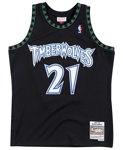 Men's Mitchell & Ness Kevin Garnett Black Minnesota Timberwolves 1997-98 Hardwood Classics Swingman Player Jersey