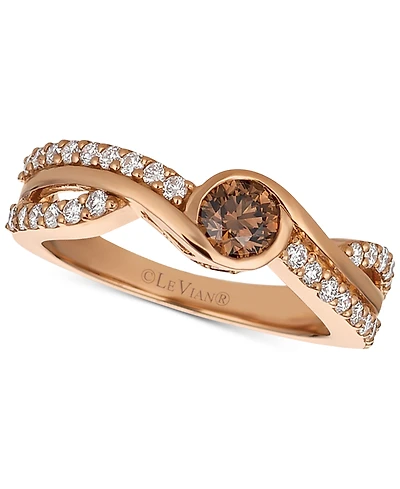Le Vian Chocolatier Diamond Twist Ring (3/4 ct. t.w.) in 14k Rose Gold