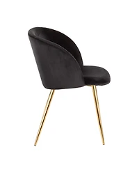 Lumisource Fran Chair Gold Metal and Velvet Set of 2