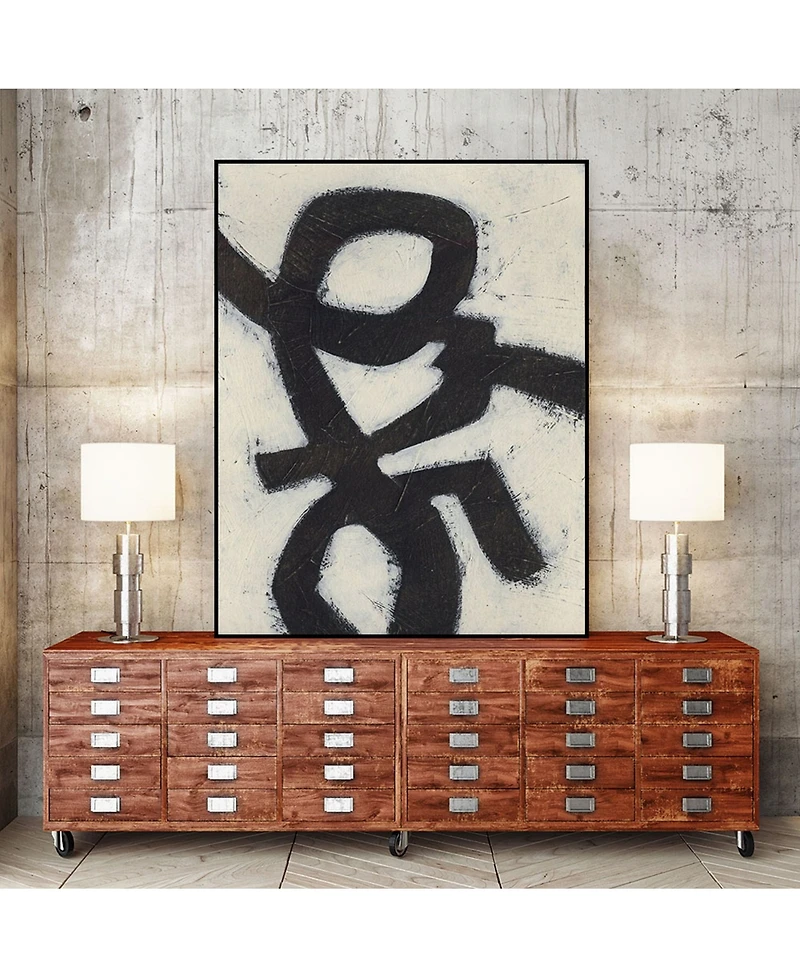 Giant Art 40" x 30" Symbiotic Iii Art Block Framed Canvas