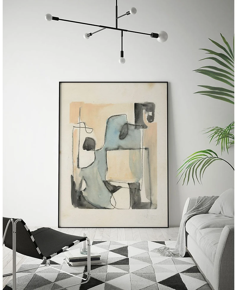 Giant Art 40" x 30" Subdued Abstract Ii Art Block Framed Canvas