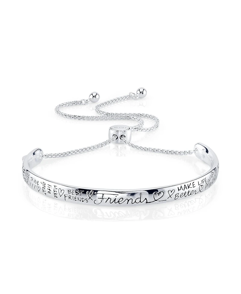 Unwritten "Friends" Silver Plated Adjustable Bolo Bracelet