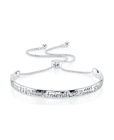 Unwritten "Friends" Silver Plated Adjustable Bolo Bracelet