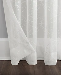 Tamaryn Embroidered Trellis Sheer Rod Pocket Curtain Panel