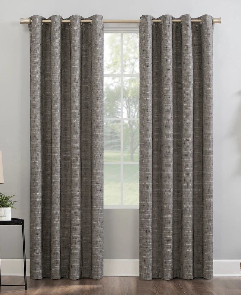 Kline Burlap Weave Thermal Extreme 100% Blackout Grommet Curtain Panel
