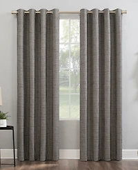 Kline Burlap Weave Thermal Extreme 100% Blackout Grommet Curtain Panel