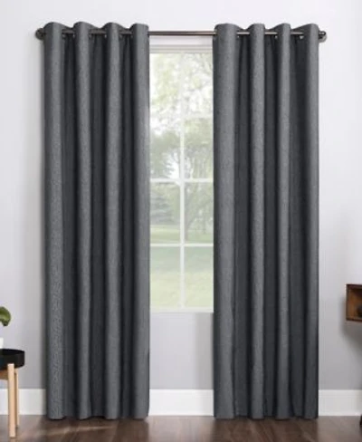 Sun Zero Noir Textured Thermal Blackout Curtain Collection