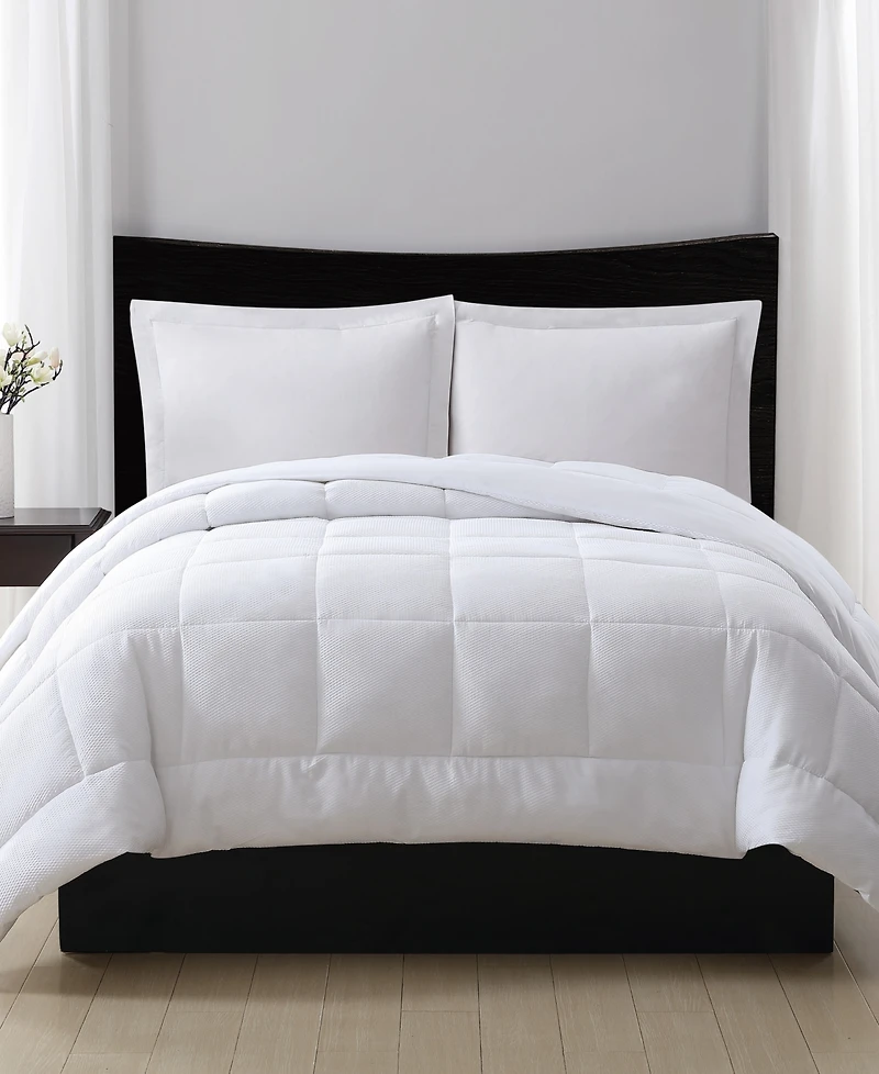 London Fog Embossed Dot Seersucker Down Alternative Comforter, Full/Queen