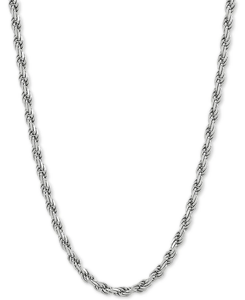 Rope Link 24" Chain Necklace in Sterling Silver