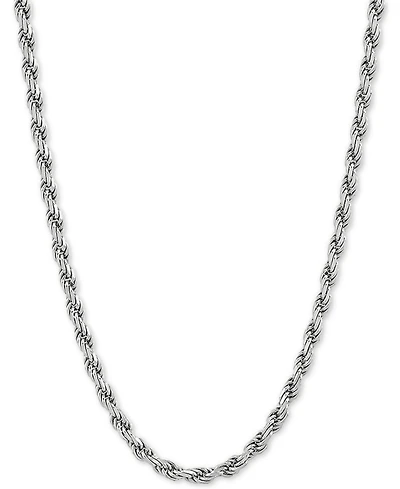 Rope Link 24" Chain Necklace in Sterling Silver
