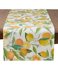 Saro Lifestyle Table Runner with Lemon Orange Print