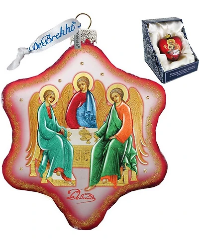 G.DeBrekht Trinity Nativity Snowflake Glass Ornament