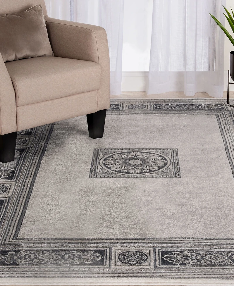 Closeout! Km Home Sanford Milan 2831OF46MA Gray 3'3" x 5'3" Area Rug