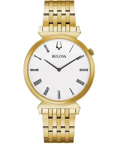 Bulova Men's Regatta Gold-Tone Stainless Steel Bracelet Watch 38mm