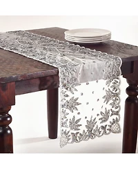 Saro Lifestyle Hand Beaded Design Table Runner, 16" x 72"