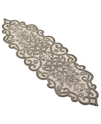 Saro Lifestyle Beaded Scroll Motif Table Runner