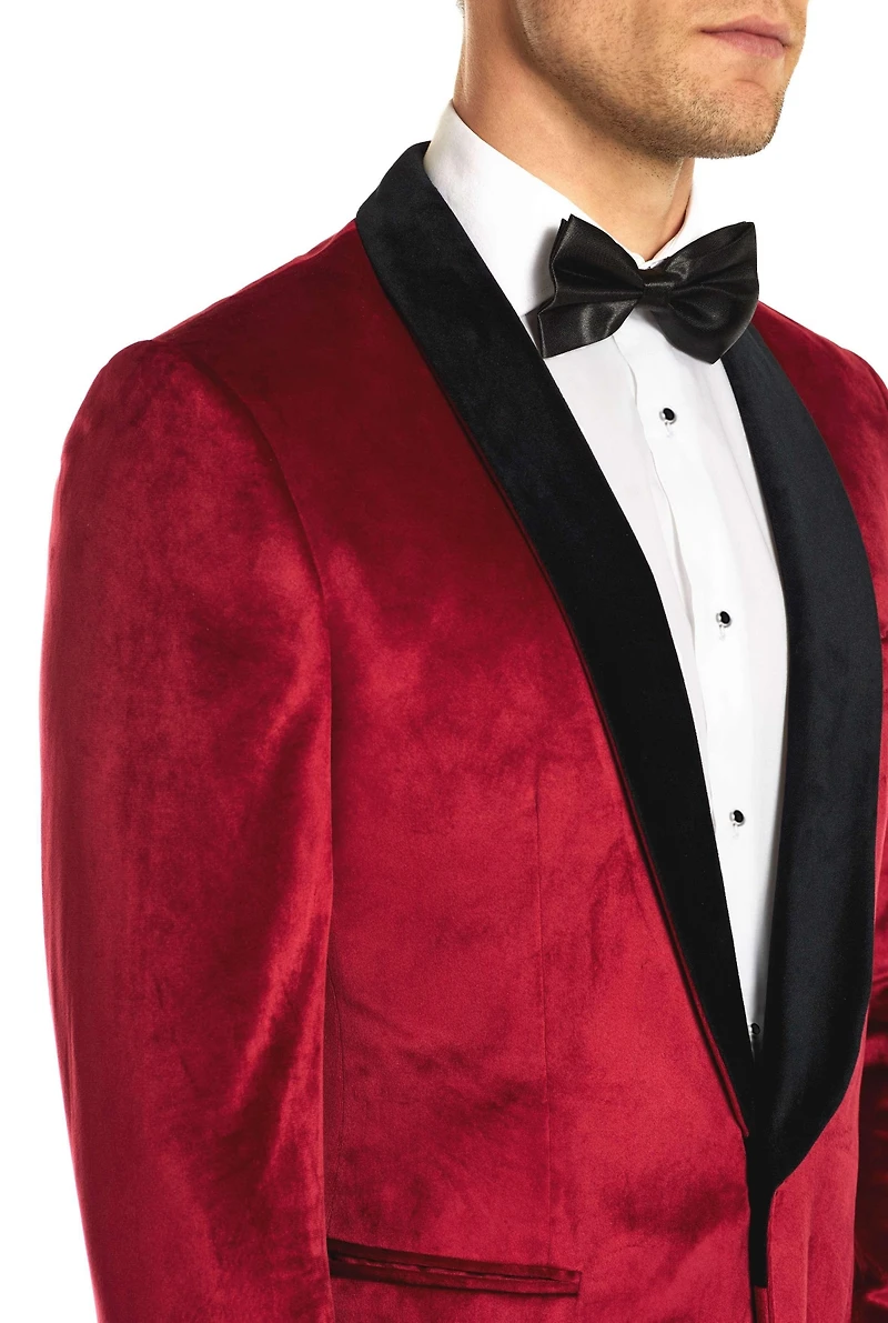 OppoSuits Men's Deluxe Dinner Jacket - Tuxedo Suit Blazer Burgundy Red