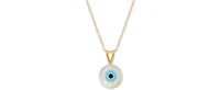 Mother-of-Pearl & Enamel Evil Eye 18" Pendant Necklace in 10k Gold