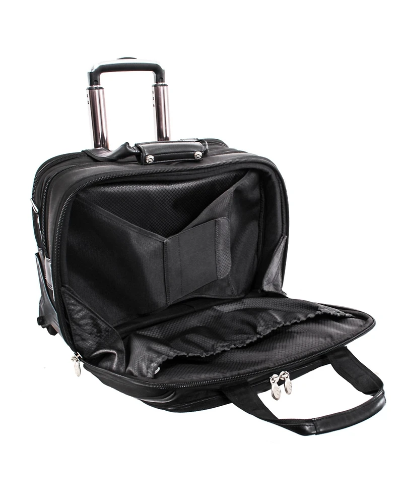 McKlein Chicago, 15" Patented Detachable -Wheeled Laptop Briefcase