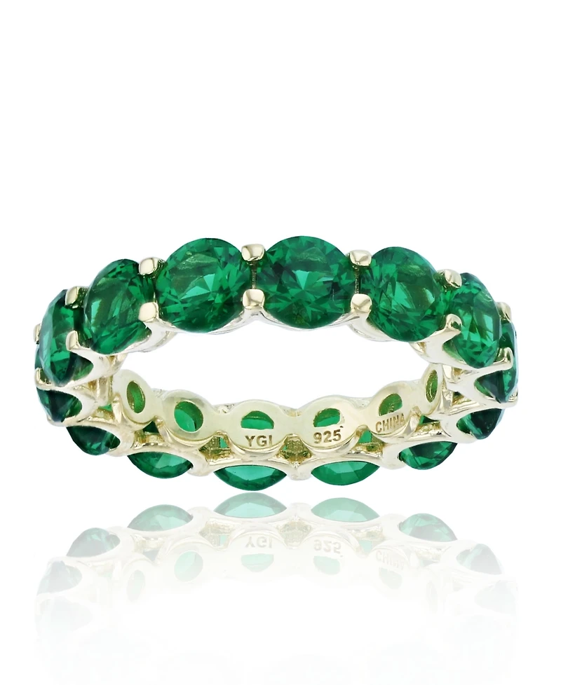 Cubic Zirconia Eternity Band 14k Yellow Gold Plated Sterling Silver