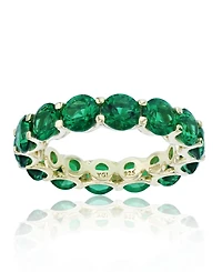 Cubic Zirconia Eternity Band 14k Yellow Gold Plated Sterling Silver