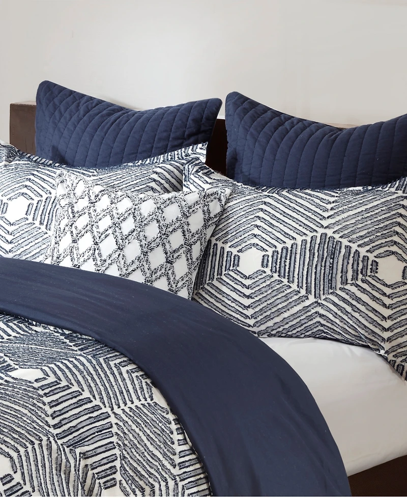 Ink+Ivy Ellipse Jacquard Cotton 3-Pc. Duvet Cover Set
