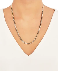Flat Curb Link 22" Chain Necklace (5mm) 18k Gold-Plated Sterling Silver or