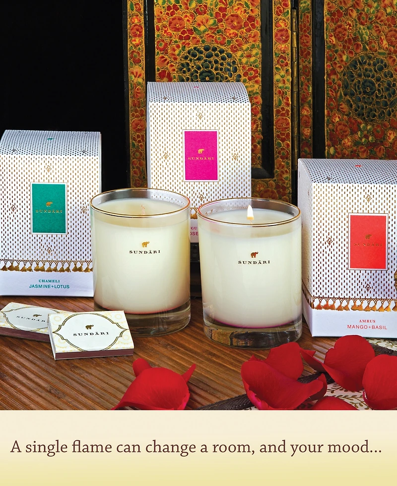 Sundari Candle Chameli: Jasmine + Lotus