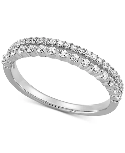 Diamond Split Shank Band (1/4 ct. t.w.) in 14k White Gold