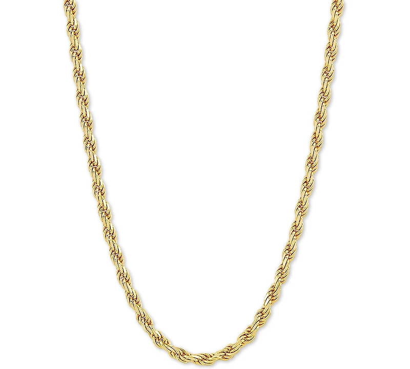 Rope Link 18" Chain Necklace in 18k Gold-Plated Sterling Silver