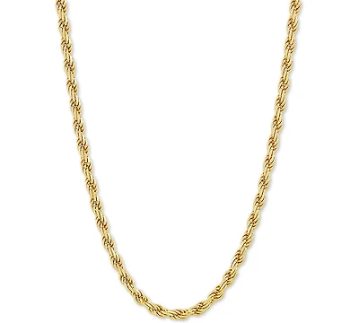 Rope Link 18" Chain Necklace in 18k Gold-Plated Sterling Silver