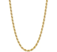 Rope Link 18" Chain Necklace in 18k Gold-Plated Sterling Silver