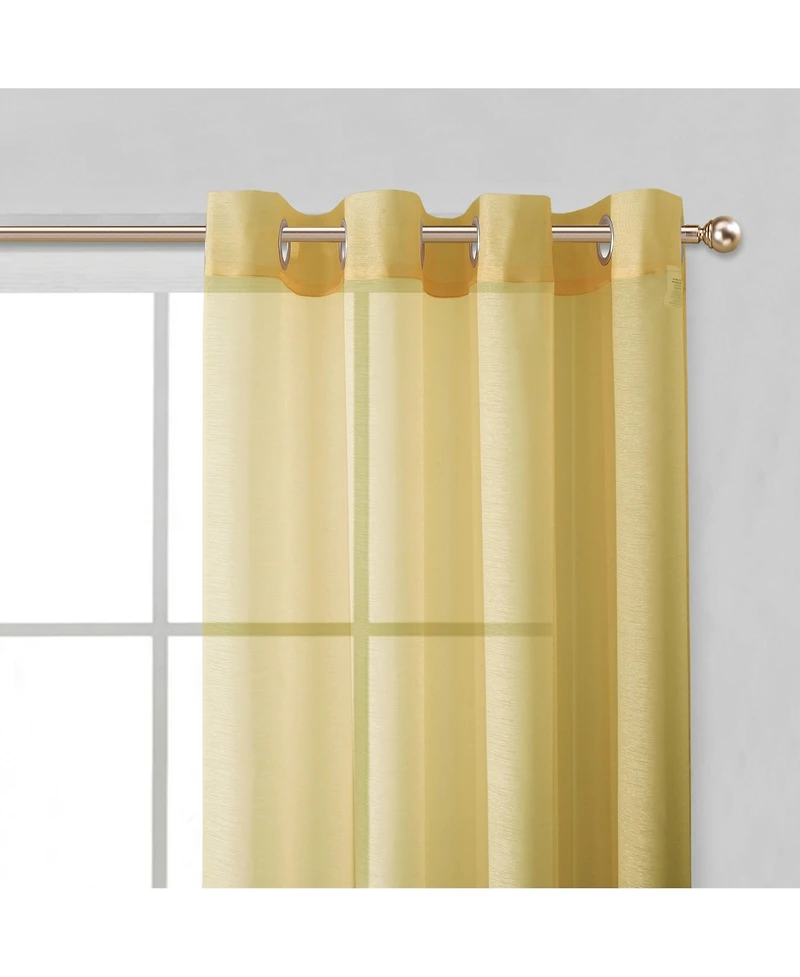 Dainty Home Malibu Linen Look Sheer Grommet Window Panel, 110" x 84"