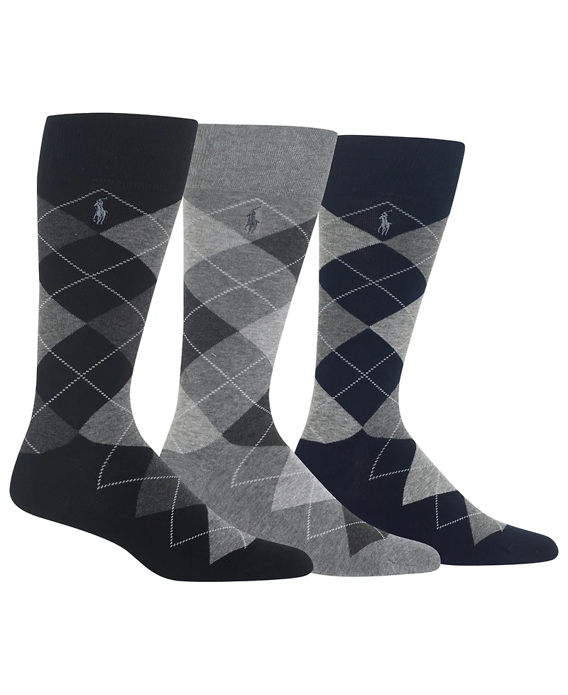 Polo Ralph Lauren Men's 3-Pack Argyle Dress Socks