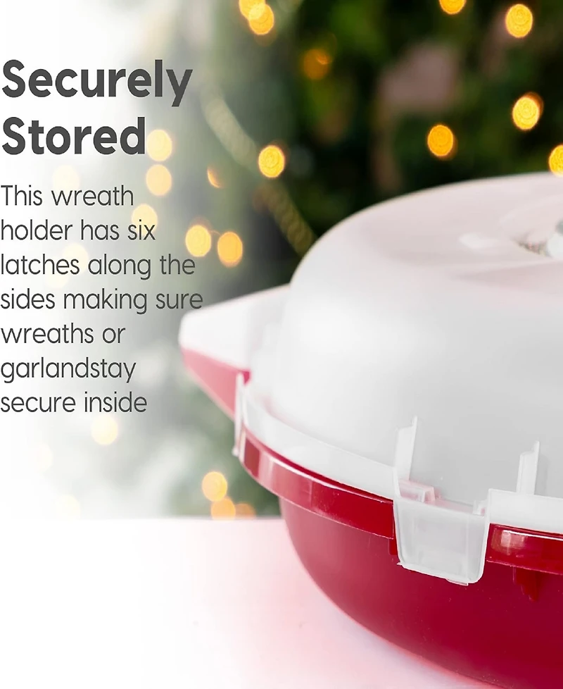 Iris Usa 24" Wreath Storage Container With Latches and Handle, 2 Pack, For Holiday Garland/Wreath, Holiday Decorations, and Heavy Duty, Portable, High