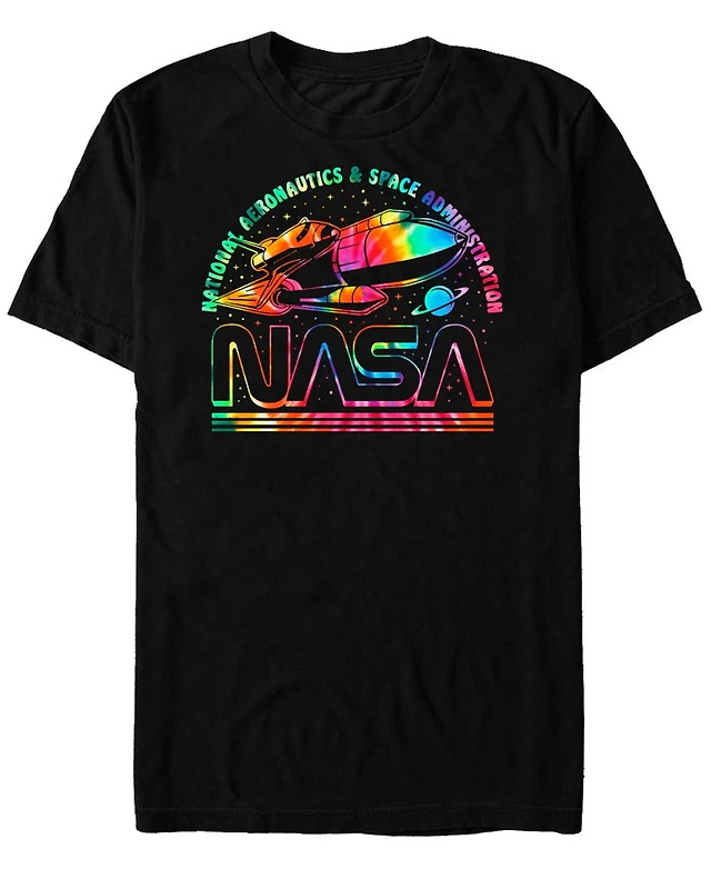 Fifth Sun Nasa Men's Retro Rainbow Rocket Launch Short Sleeve T