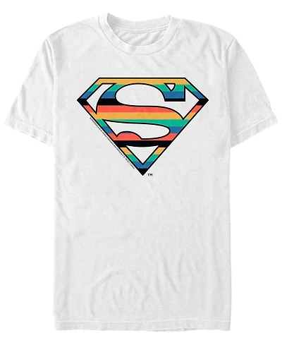 Fifth Sun Dc Men's Superman Stripes Logo Short Sleeve T-Shirt