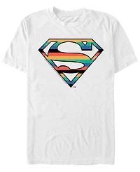 Fifth Sun Dc Men's Superman Stripes Logo Short Sleeve T-Shirt