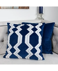 Homey Cozy Vivian Applique Velvet Decorative Pillow, 20" x 20"