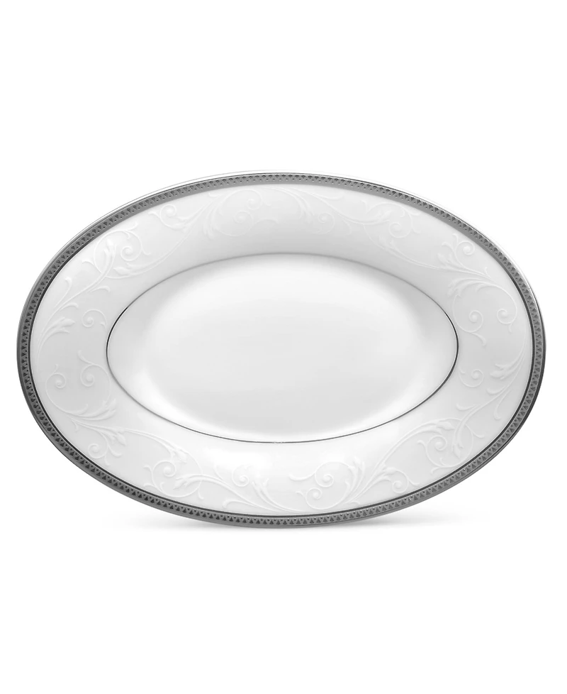 Noritake Regina Platinum Butter/Relish Tray, 8"