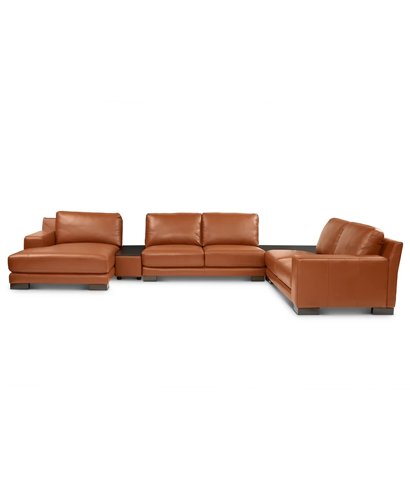 Closeout! Darrium 5-Pc. Leather Chaise Sectional with Corner Table & Console, Created for Macy's